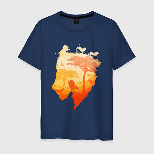 Мужская футболка Africa - Lion / Тёмно-синий – фото 1