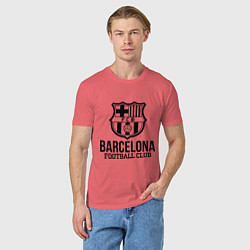 Футболка хлопковая мужская Barcelona FC, цвет: коралловый — фото 2