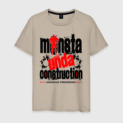 Мужская футболка MONSTA CONSTRUCTION / Миндальный – фото 1