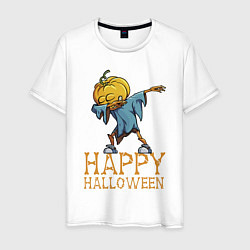 Футболка хлопковая мужская Happy Halloween, цвет: белый