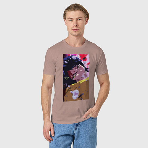 Мужская футболка Wonder Egg Чудо-яйцо / Пыльно-розовый – фото 3
