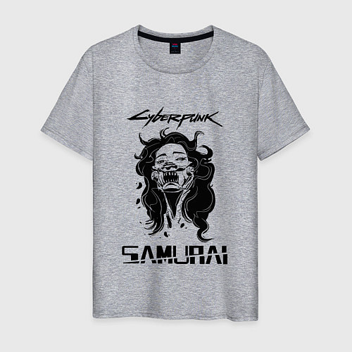 Мужская футболка SAMURAI CYBERPUNK 2077 / Меланж – фото 1