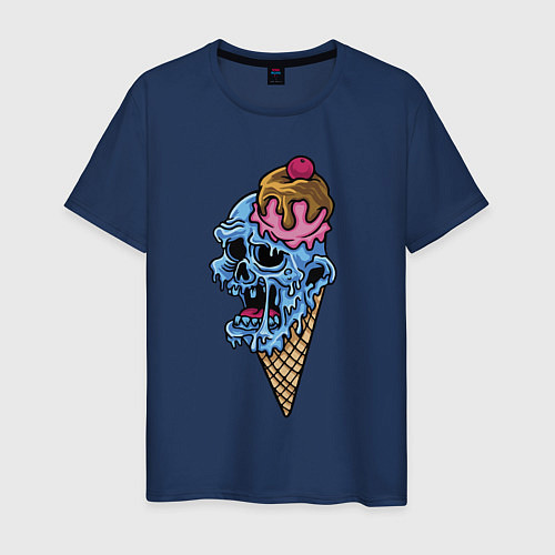 Мужская футболка Horror ice cream / Тёмно-синий – фото 1
