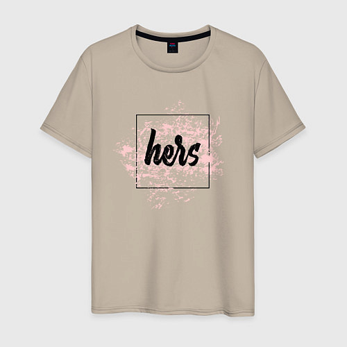 Мужская футболка Hers - её / Миндальный – фото 1