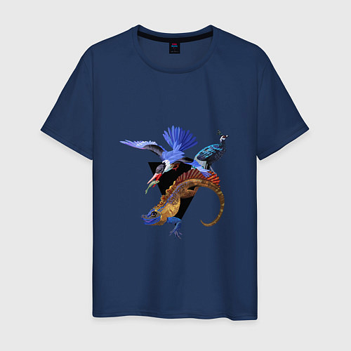 Мужская футболка Экзотика джунглей / Тёмно-синий – фото 1
