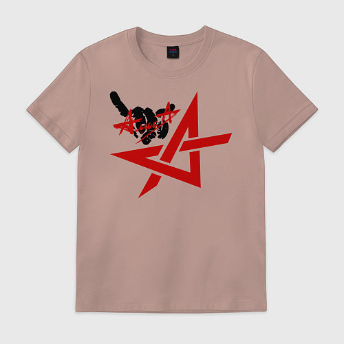 Мужская футболка Алиса коза / Пыльно-розовый – фото 1