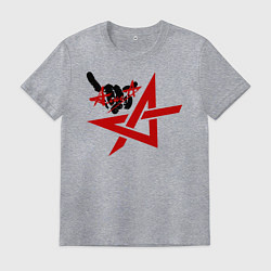 Футболка хлопковая мужская Алиса коза, цвет: меланж