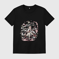 Футболка хлопковая мужская Яэ Мико в деле, цвет: черный