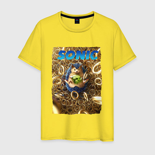 Мужская футболка SONIC ЁЖ Z / Желтый – фото 1