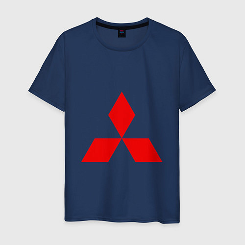 Мужская футболка Красный логотип Митсубиси / Тёмно-синий – фото 1