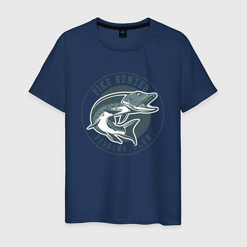 Мужская футболка Охотник на щуку / Тёмно-синий – фото 1