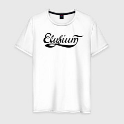 Футболка хлопковая мужская Elysium логотип, цвет: белый