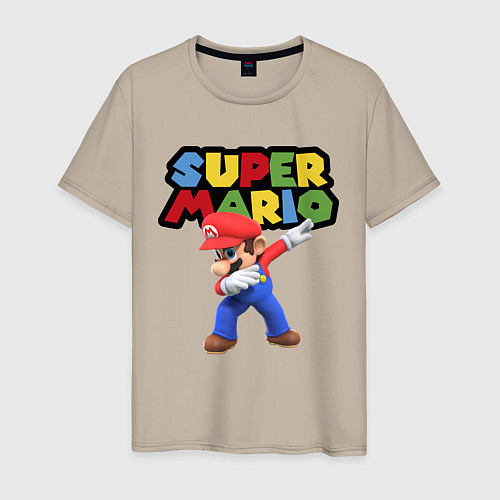 Мужская футболка Super Mario Dab / Миндальный – фото 1