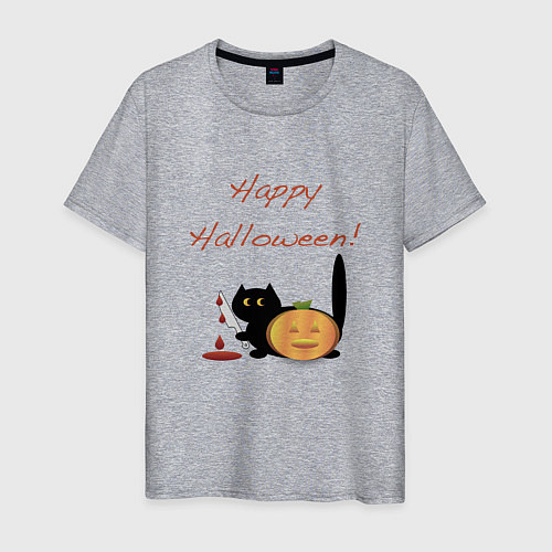 Мужская футболка Happy Halloween! / Меланж – фото 1