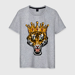 Футболка хлопковая мужская Царь тигр, цвет: меланж