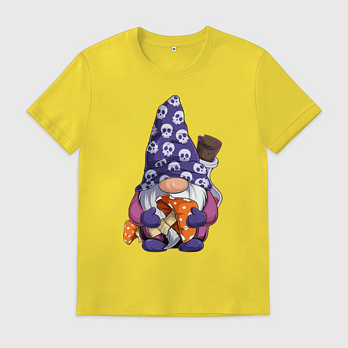 Мужская футболка Гном с мухомором / Желтый – фото 1
