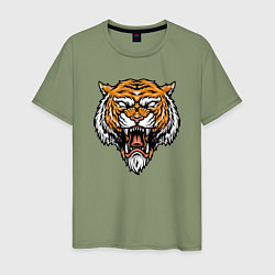 Футболка хлопковая мужская Ghost Tiger, цвет: авокадо