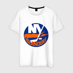 Футболка хлопковая мужская NY ISLANDERS, цвет: белый