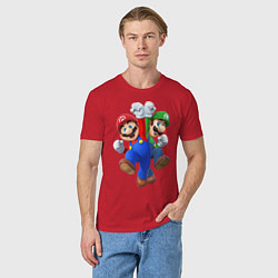 Футболка хлопковая мужская Mario Bros, цвет: красный — фото 2
