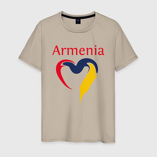 Мужская футболка Armenia Heart / Миндальный – фото 1