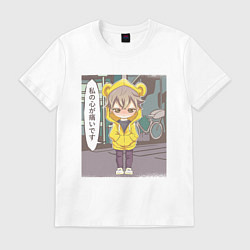 Футболка хлопковая мужская Злой аниме ребёнок Chibi Kid, цвет: белый