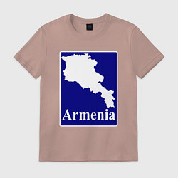 Футболка хлопковая мужская Армения Armenia, цвет: пыльно-розовый
