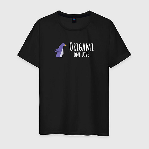 Мужская футболка Origami Pinguin / Черный – фото 1