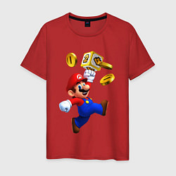 Футболка хлопковая мужская Mario cash, цвет: красный
