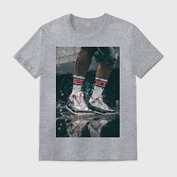 Футболка хлопковая мужская Air jordan painting, цвет: меланж