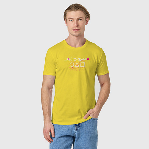 Мужская футболка Игра в кальмара Logo / Желтый – фото 3