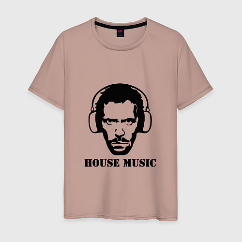 Мужская футболка Dr House music / Пыльно-розовый – фото 1