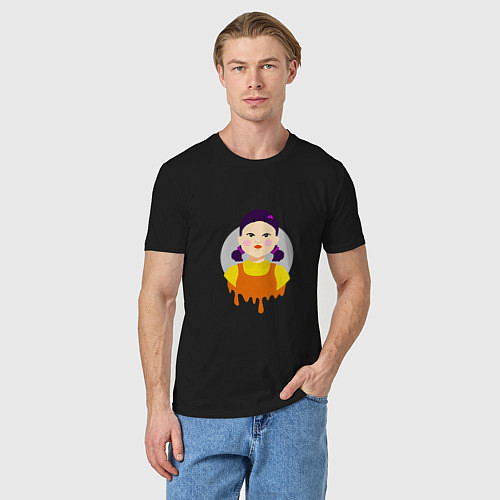 Мужская футболка Игра в кальмара: Кукла / Черный – фото 3