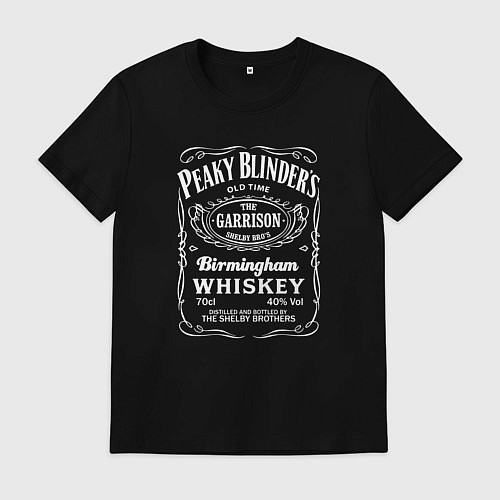 Мужская футболка Острые козырьки этикетка Виски / Черный – фото 1