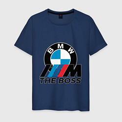 Футболка хлопковая мужская BMW BOSS, цвет: тёмно-синий