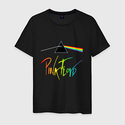 Футболка хлопковая мужская PINK FLOYD COLOR LOGO, цвет: черный