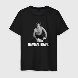 Футболка хлопковая мужская Damiano David!, цвет: черный