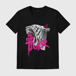 Футболка хлопковая мужская Roar Roar Tiger, цвет: черный