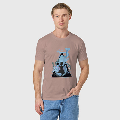 Мужская футболка Genshin Impact AyakaАяка / Пыльно-розовый – фото 3