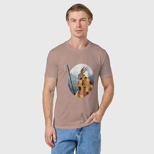 Мужская футболка Страж леса / Пыльно-розовый – фото 3