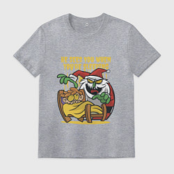 Футболка хлопковая мужская Scary Santa, цвет: меланж