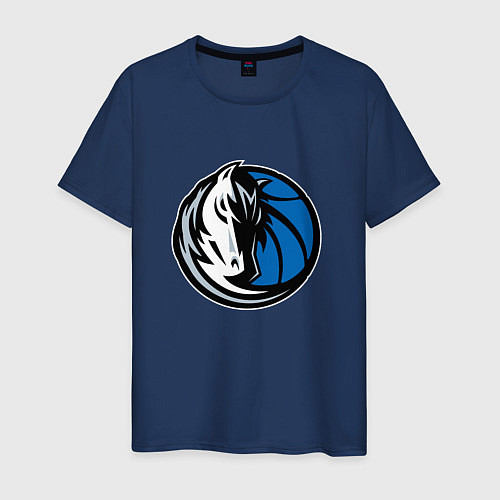 Мужская футболка Даллас Маверикс логотип / Тёмно-синий – фото 1