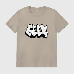 Футболка хлопковая мужская Geek graffiti, цвет: миндальный