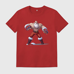 Футболка хлопковая мужская Santa Klaus - очень крут!, цвет: красный