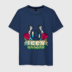 Футболка хлопковая мужская Lucky 13, цвет: тёмно-синий