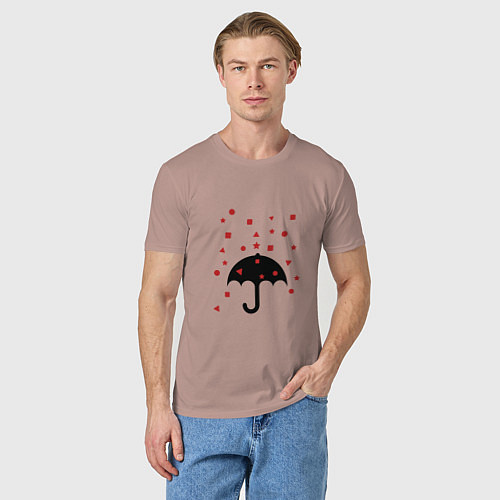 Мужская футболка Дождик / Пыльно-розовый – фото 3