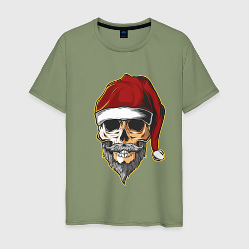Мужская футболка Santa Skull / Авокадо – фото 1
