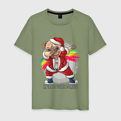 Мужская футболка Christmas Pug / Авокадо – фото 1