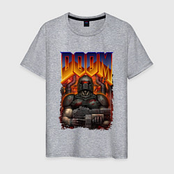 Футболка хлопковая мужская DOOM 64, цвет: меланж