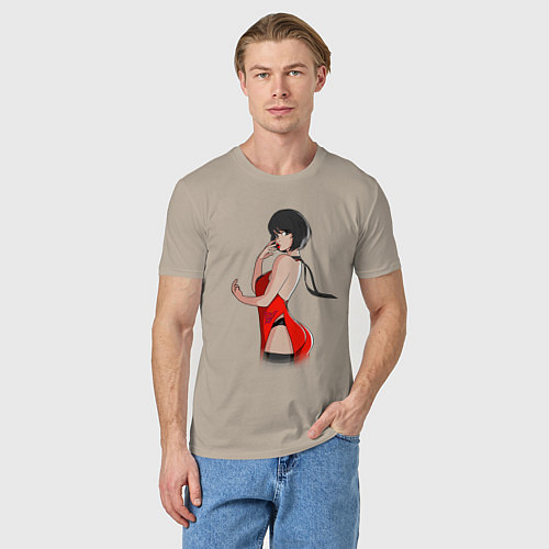 Мужская футболка Ada Wong from Resident Evil / Миндальный – фото 3