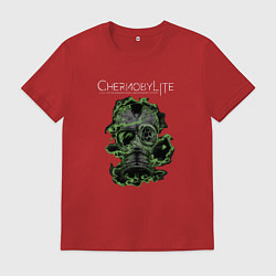 Футболка хлопковая мужская АЭСкатастрофа, цвет: красный